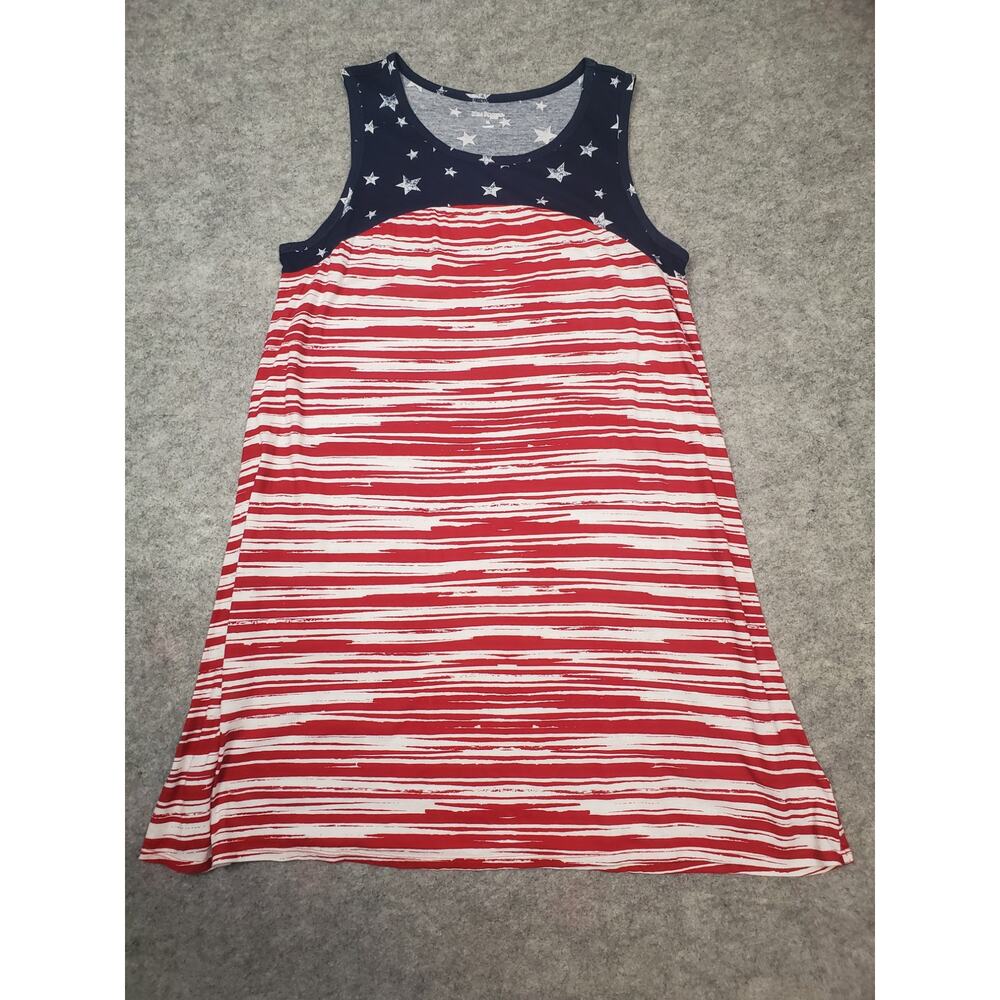 Kim Rogers Women's PL Red White & Blue Sun Dress Beach Cover Up American Flag